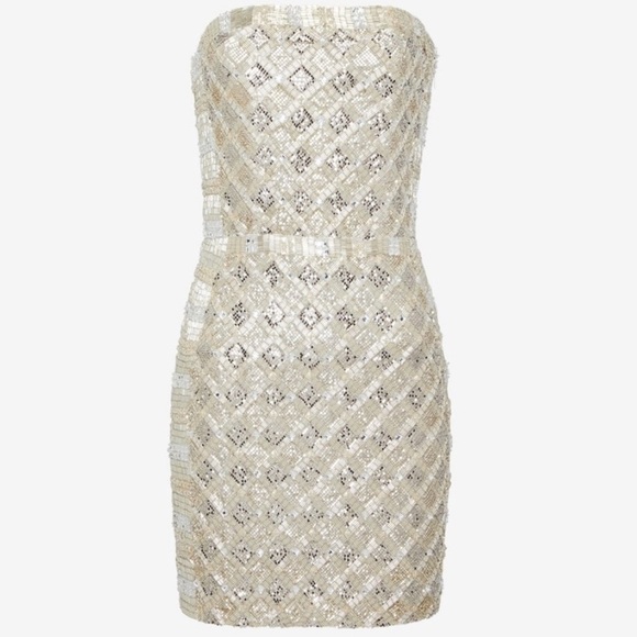 NWT $940 Retrofete Heather Sequin Mini Dress Silver and Gold Beaded​​ - Picture 7 of 14